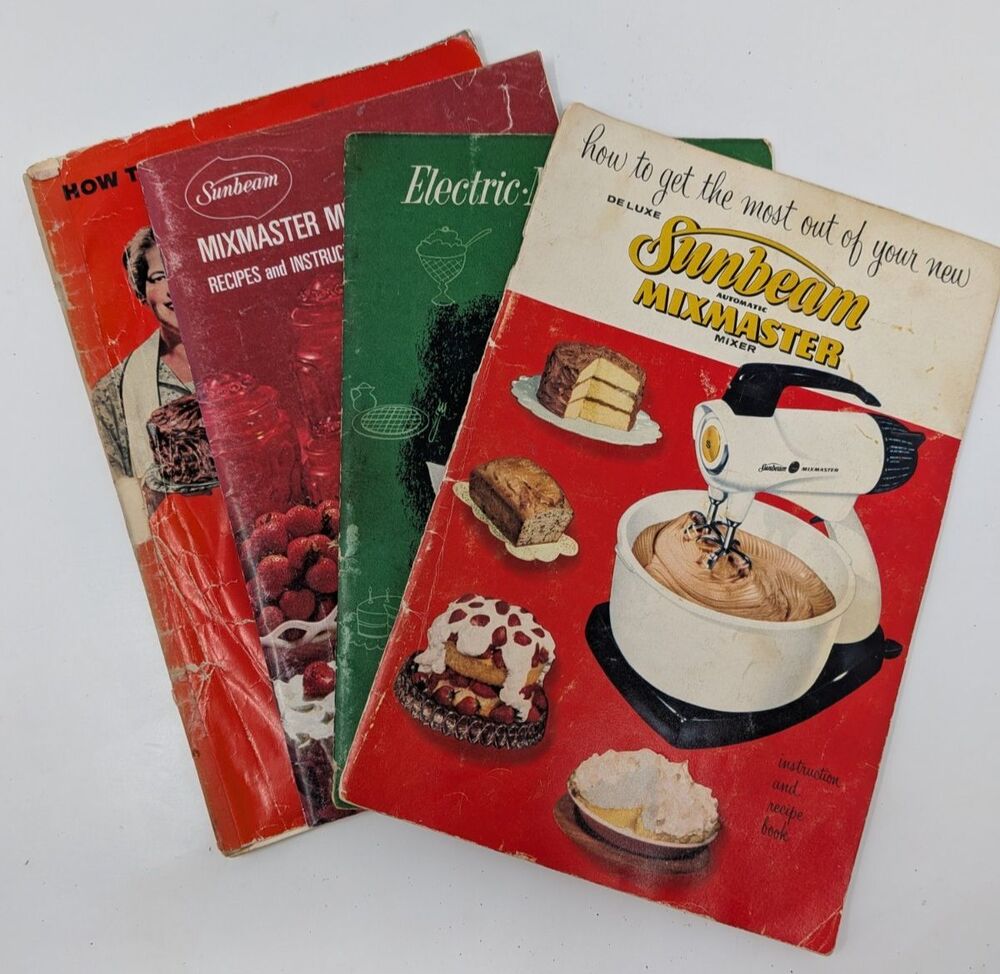 Sunbeam Mixmaster Dormeyer Mixer Manual Recipe Book Lot 4 Vintage 40s 50s 60s